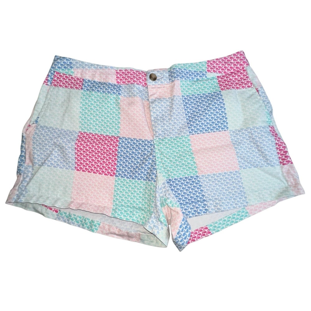 Vineyard Vines For Target Womens 14 Multicolor Whale Patch Work 3.5 Inseam Short